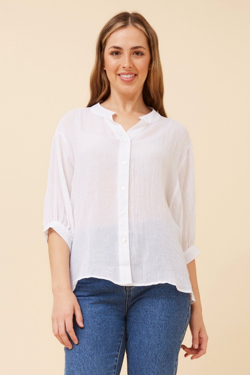 Belina Relaxed Solid Shirt - Aurelia Sun