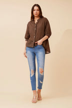 Belina Relaxed Solid Shirt - Aurelia Sun