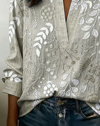 Brielle Soft-Touch Floral Blouse – Blue