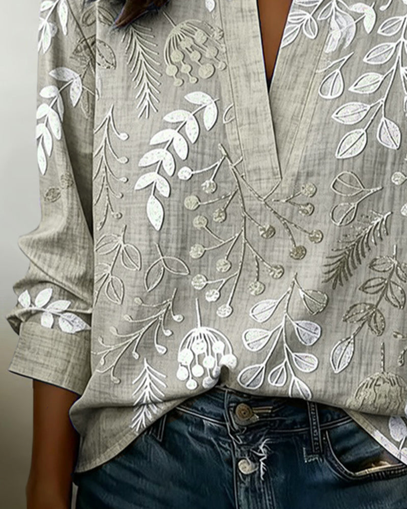 Brielle Soft-Touch Floral Blouse – Blue