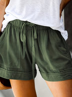 Maya Drawstring Summer Shorts – Green