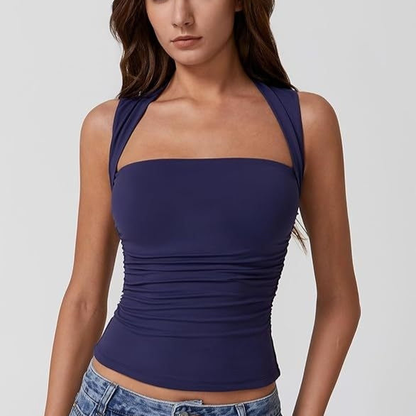 Square-Neck Slim-Fit Tank Top