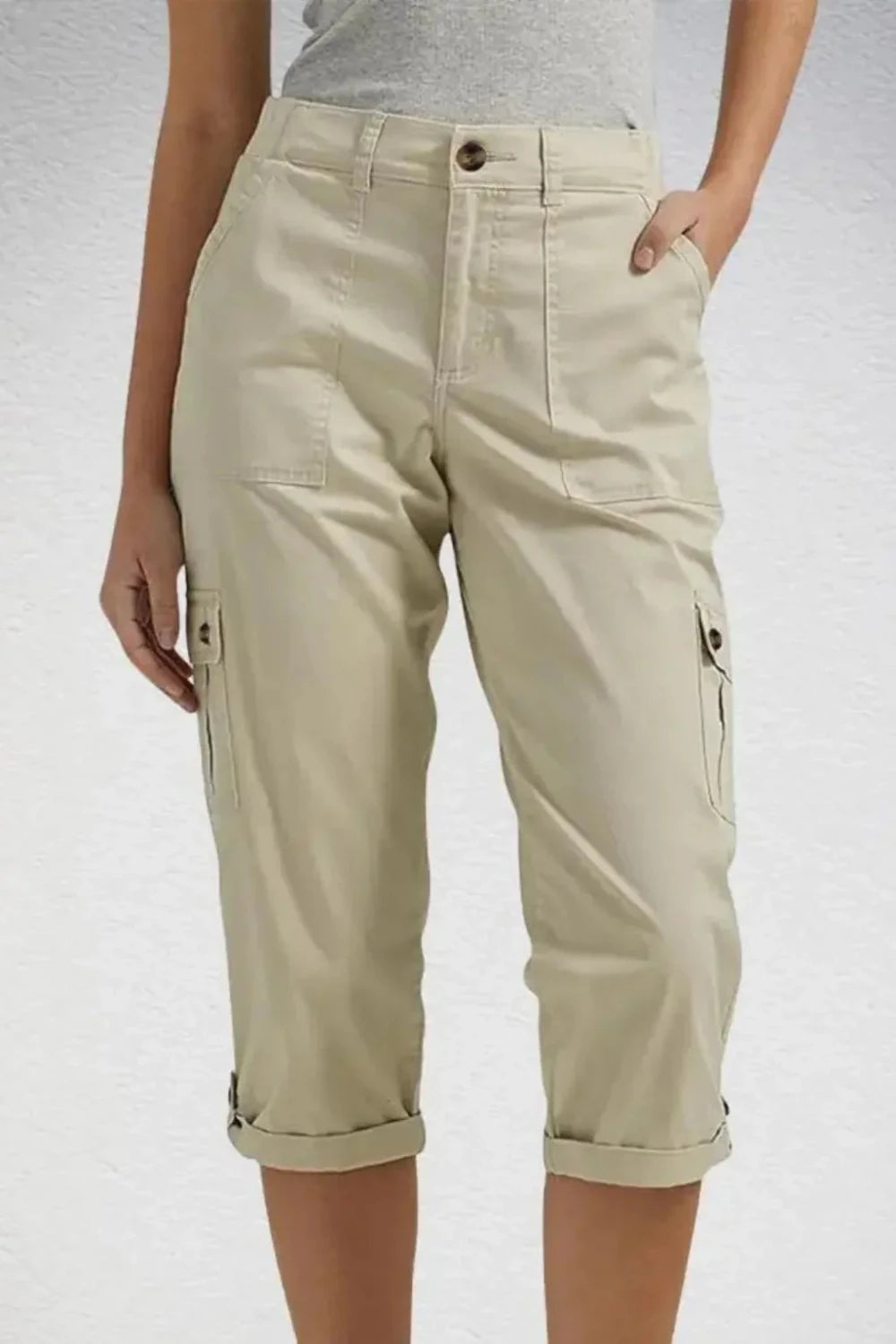 Cargo Cuffed Capri Pants - Aurelia Sun