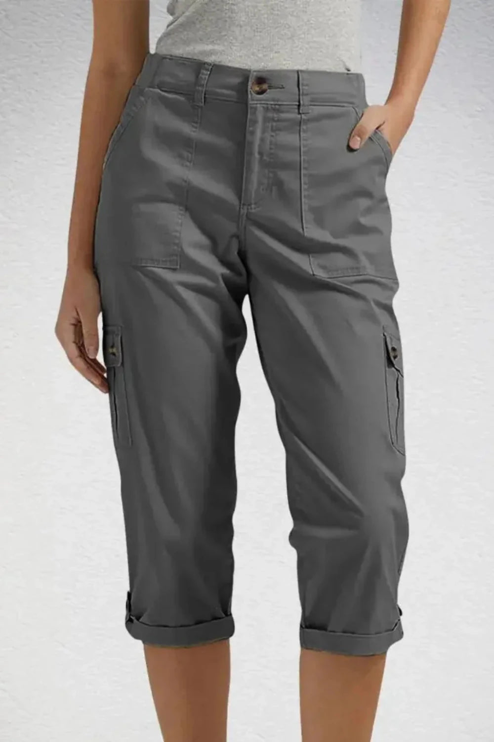 Cargo Cuffed Capri Pants - Aurelia Sun