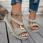 Celeste Platform Cross Strap Sandals - Aurelia Sun