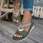 Celeste Platform Cross Strap Sandals - Aurelia Sun