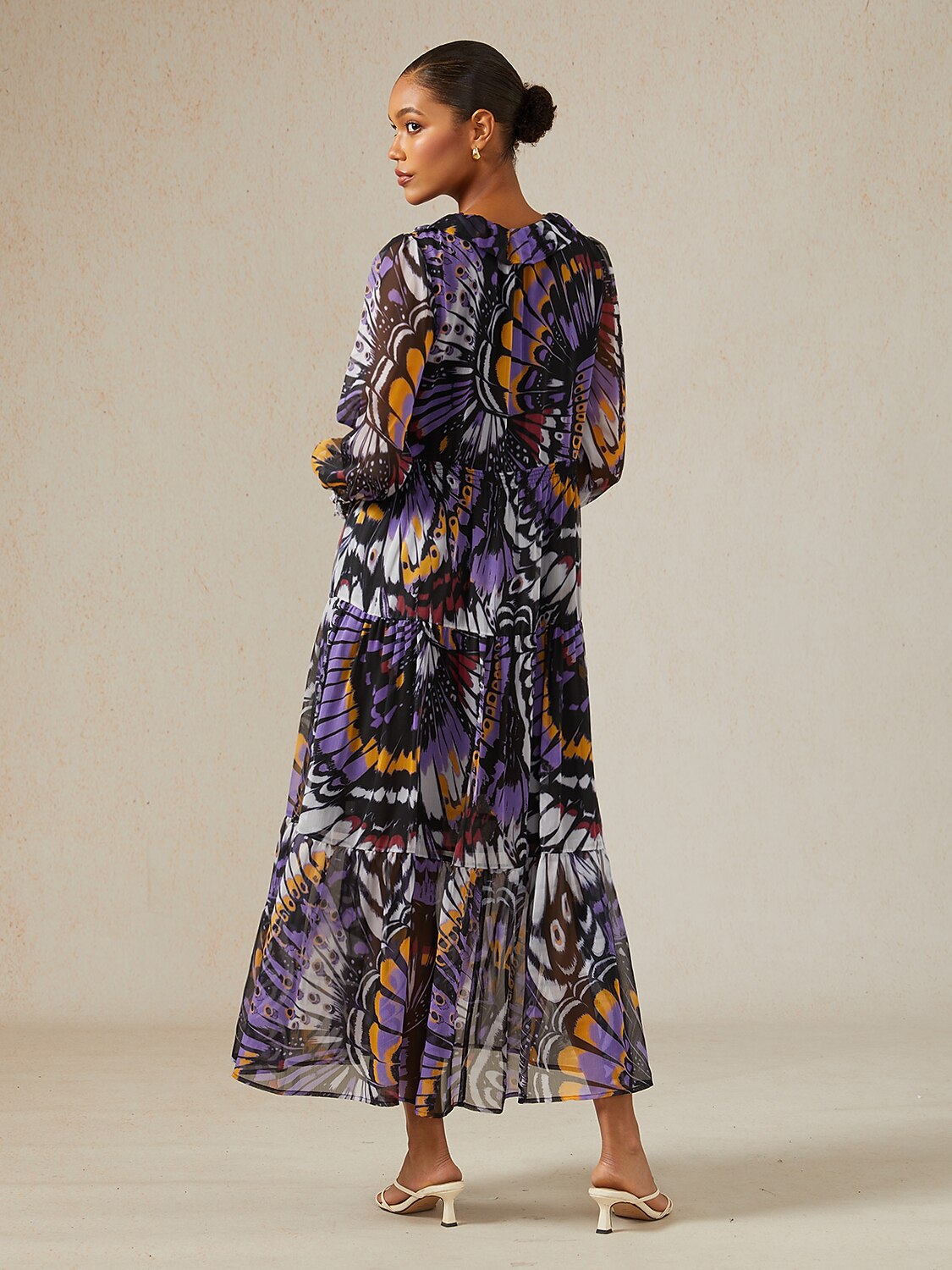 Jungle Butterfly Chiffon Maxi Dress by Aurelia Sun