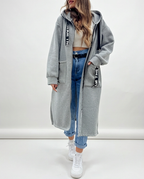 Haven Oversized Hooded Cardigan – Beige