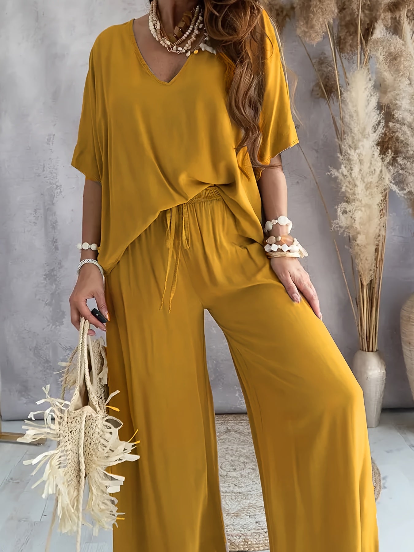 Nina Relaxed Knit Lounge Set – Orange