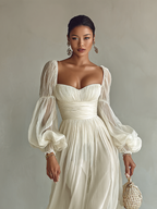 Evelyn Chiffon Square Neck Maxi Dress by Aurelia Sun
