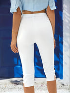 Clara Stretch Capri Pants – White