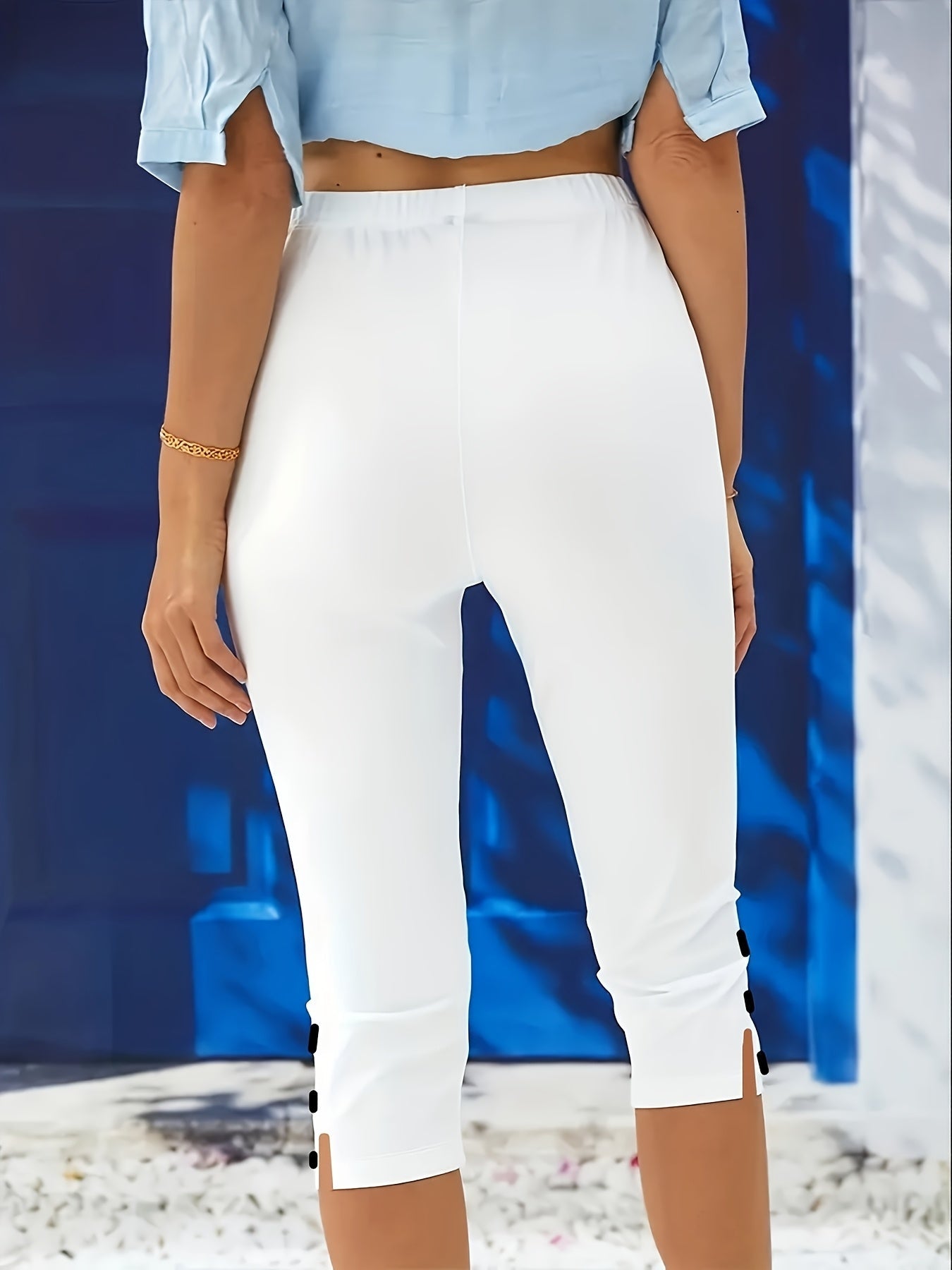 Clara Stretch Capri Pants – White