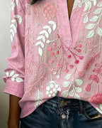 Brielle Soft-Touch Floral Blouse – Blue