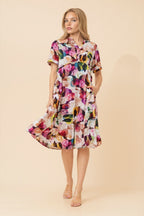 Diem Abstract Print Midi Dress - Aurelia Sun