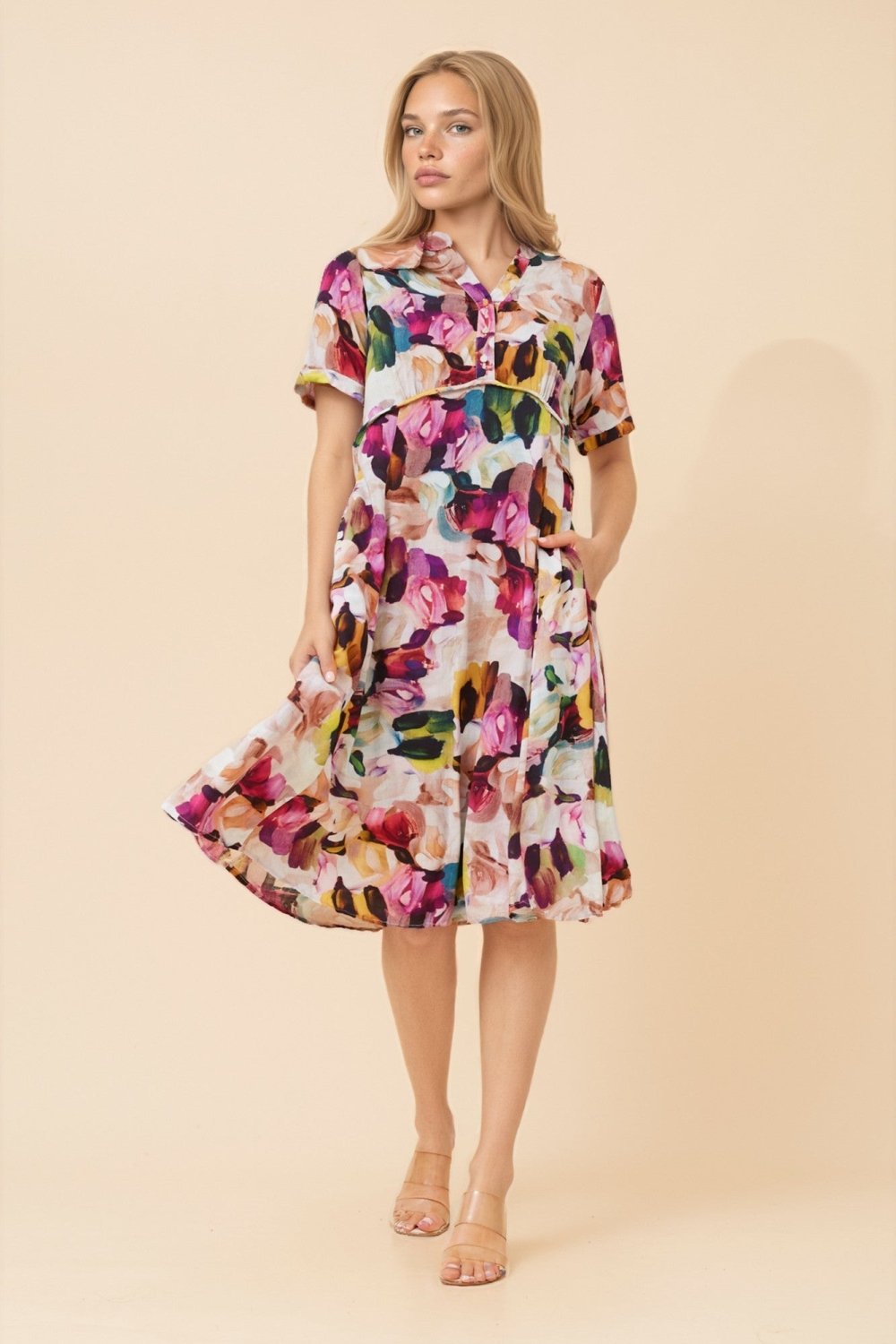 Diem Abstract Print Midi Dress - Aurelia Sun