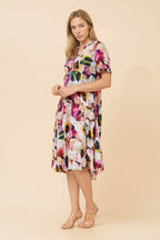 Diem Abstract Print Midi Dress - Aurelia Sun