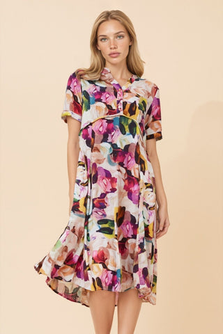 Diem Abstract Print Midi Dress