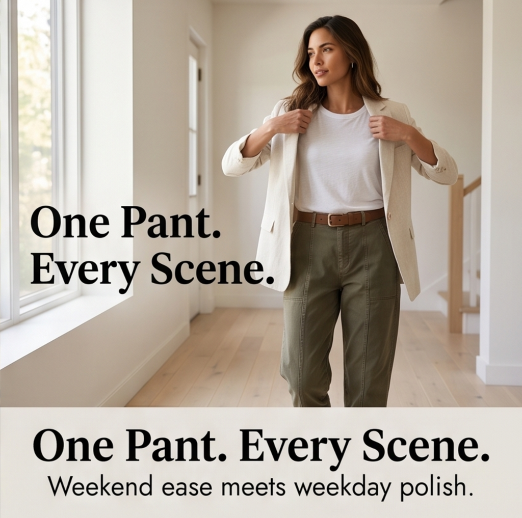 Maren Tailored Utility Trousers – Khaki