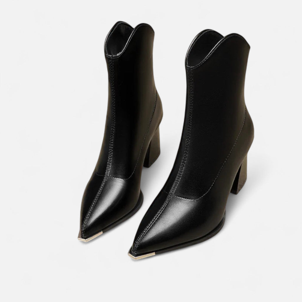 Black High-Heel Chelsea Ankle Boots