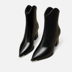 Black High-Heel Chelsea Ankle Boots
