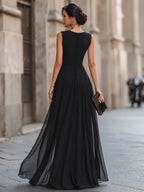 Draped High Slit Maxi Dress - Aurelia Sun
