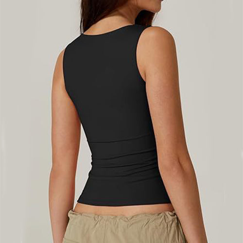 Square-Neck Slim-Fit Tank Top
