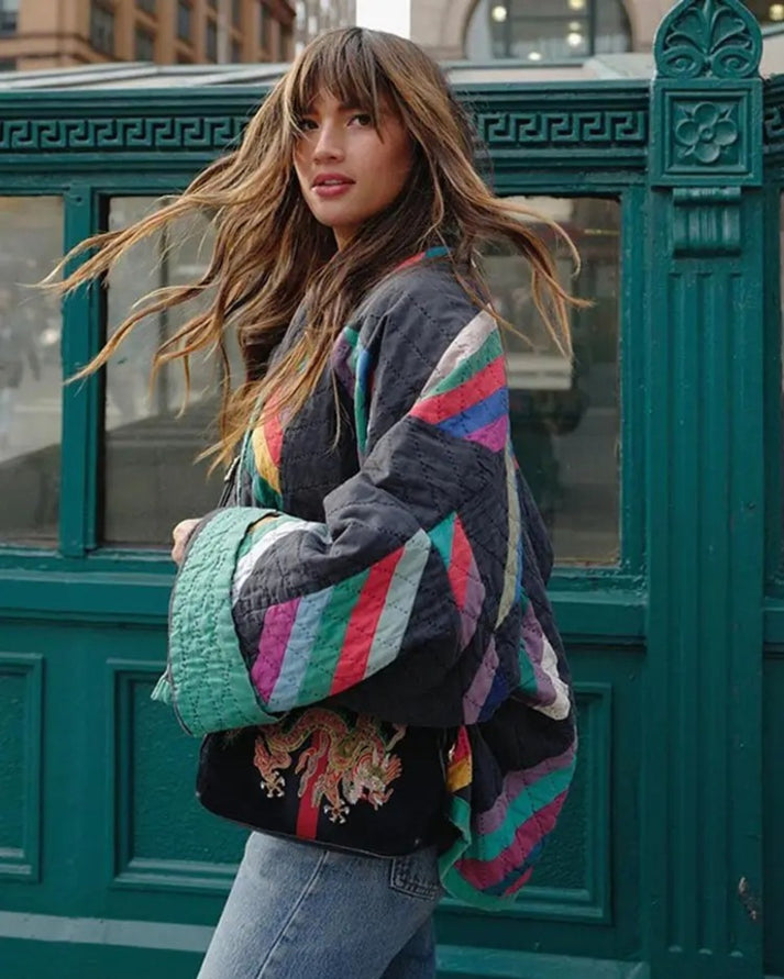 Aria Retro Patchwork Coat