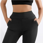 Sienna Thermal Flared Leggings – Black