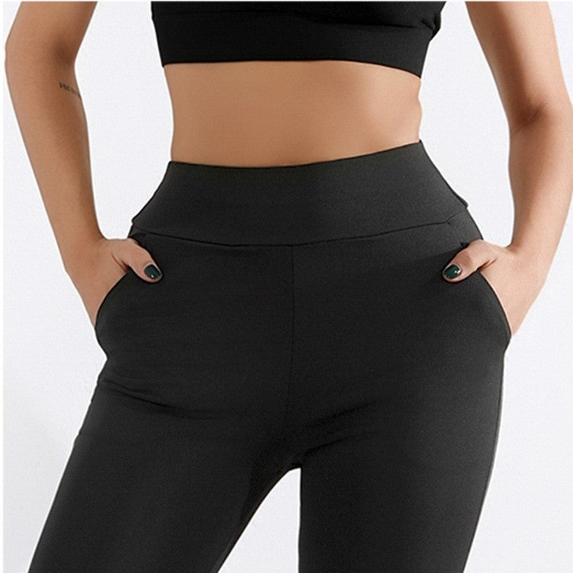 Sienna Thermal Flared Leggings – Black