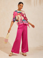 Golden Petal Satin Batwing Top by Aurelia Sun