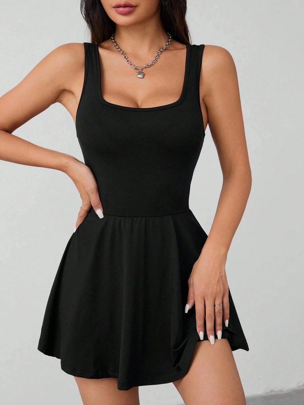 Elara Square Neck Skort Dress - Aurelia Sun