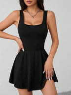 Elara Square Neck Skort Dress - Aurelia Sun
