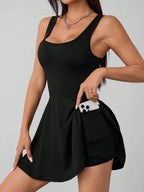 Elara Square Neck Skort Dress - Aurelia Sun
