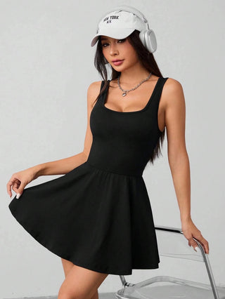 Elara Square Neck Skort Dress