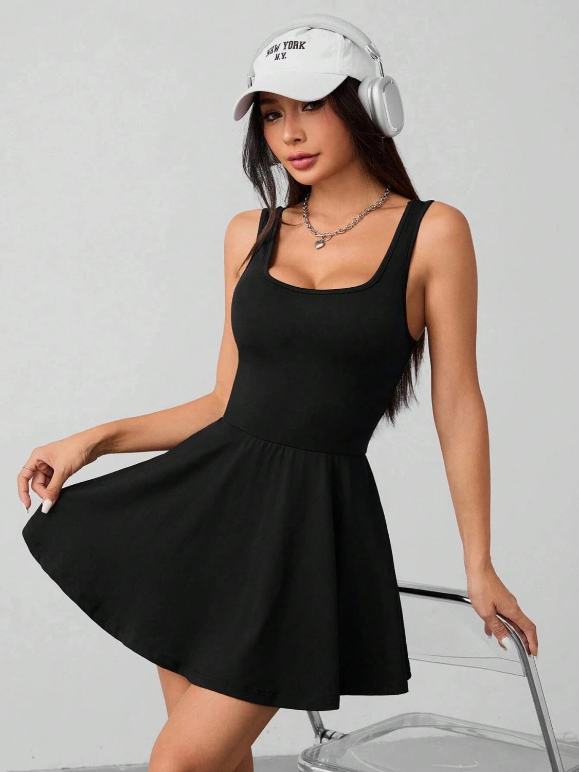 Elara Square Neck Skort Dress - Aurelia Sun