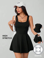 Elara Square Neck Skort Dress - Aurelia Sun