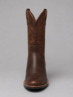 Embroidered Western Leather Boots - Aurelia Sun