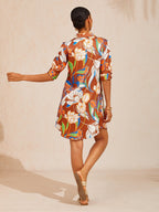 Santorini Scenic Satin Midi Shirt Dress by Aurelia Sun