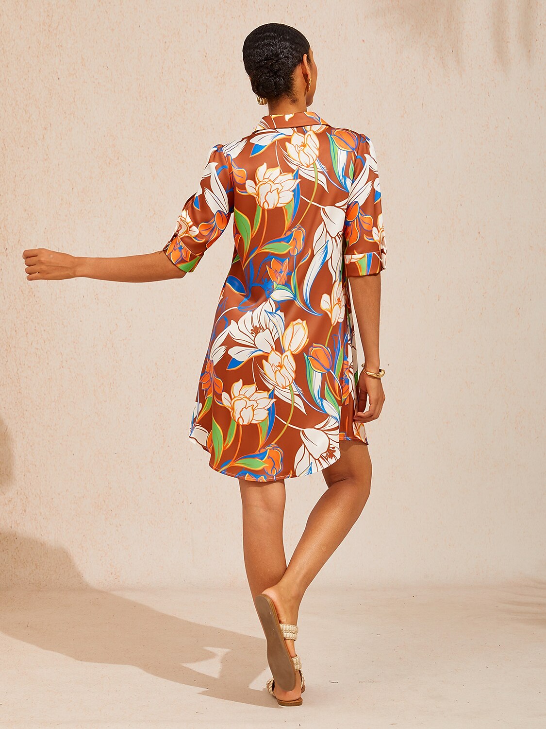 Santorini Scenic Satin Midi Shirt Dress by Aurelia Sun