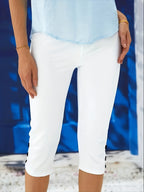 Clara Stretch Capri Pants – White