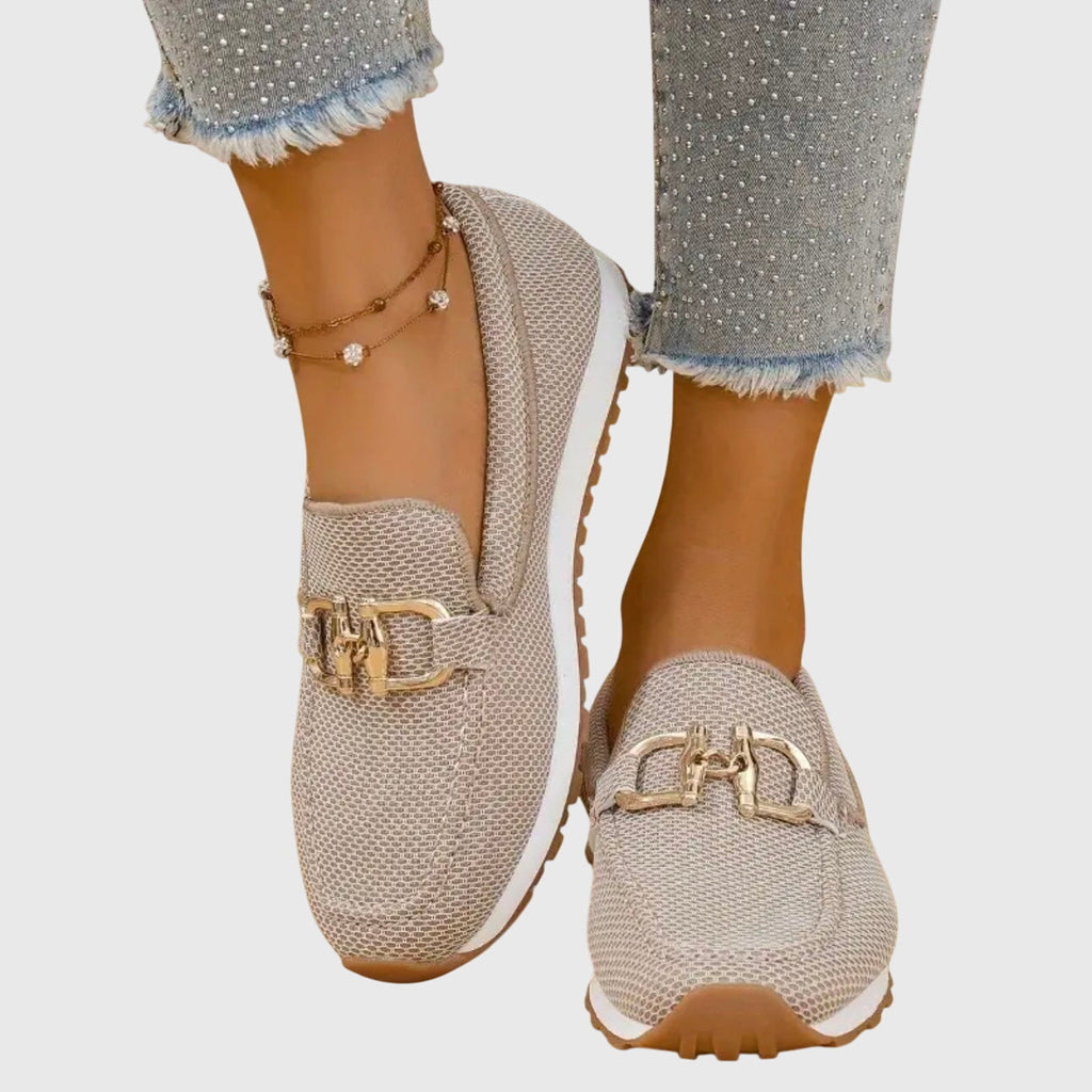 Susana Cushioned Everyday Loafers in Beige by Aurelia Sun