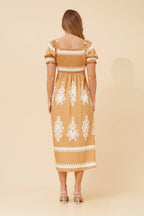 Faith Boho Floral Midi Dress - Aurelia Sun