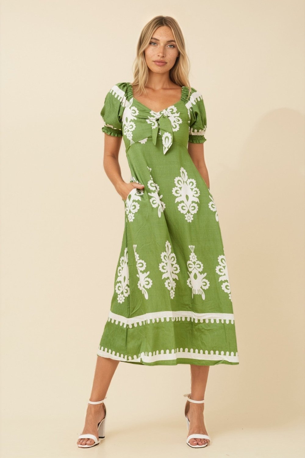 Faith Boho Floral Midi Dress - Aurelia Sun