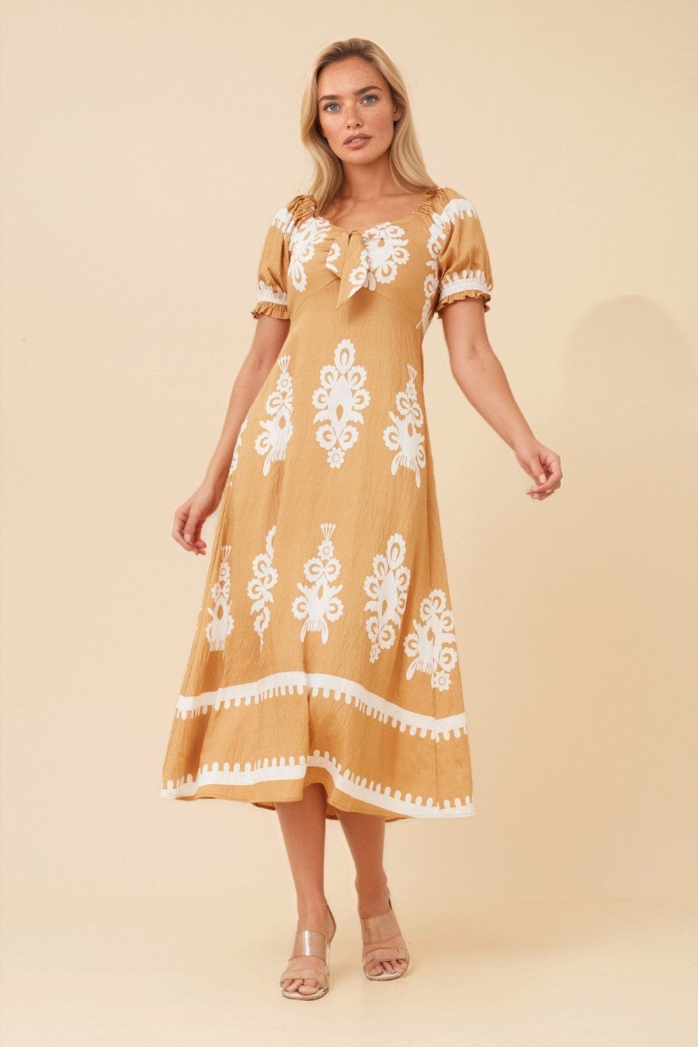Faith Boho Floral Midi Dress - Aurelia Sun