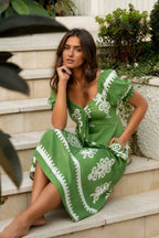 Faith Boho Floral Midi Dress - Aurelia Sun