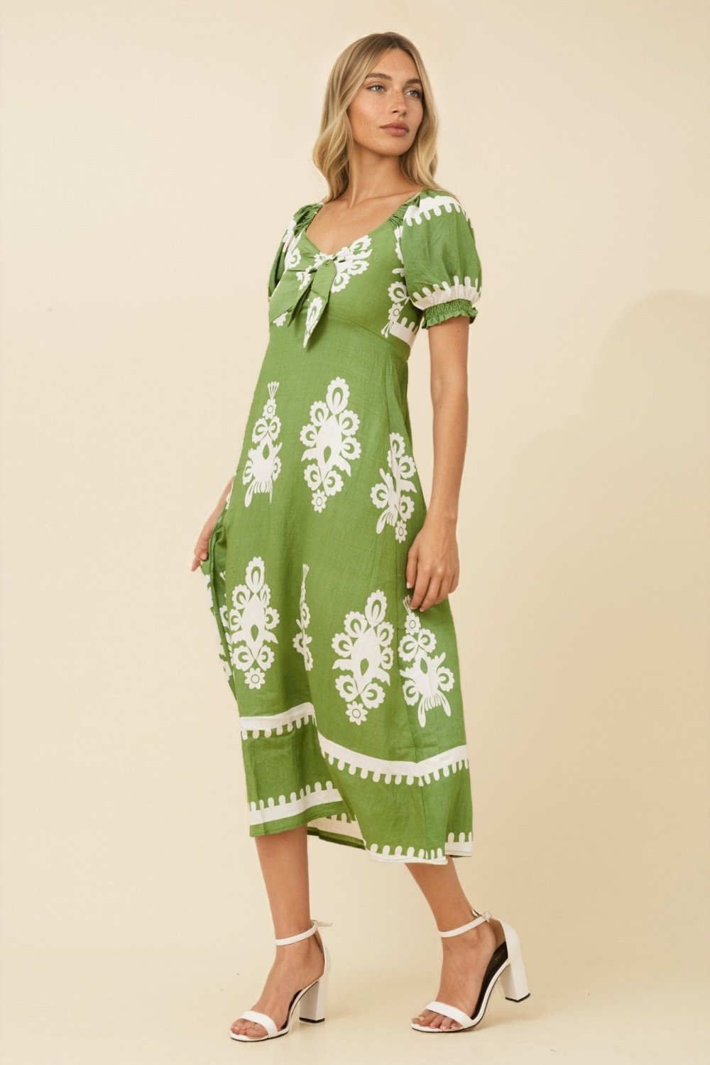 Faith Boho Floral Midi Dress - Aurelia Sun