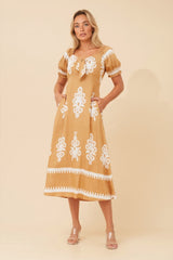 Faith Boho Floral Midi Dress