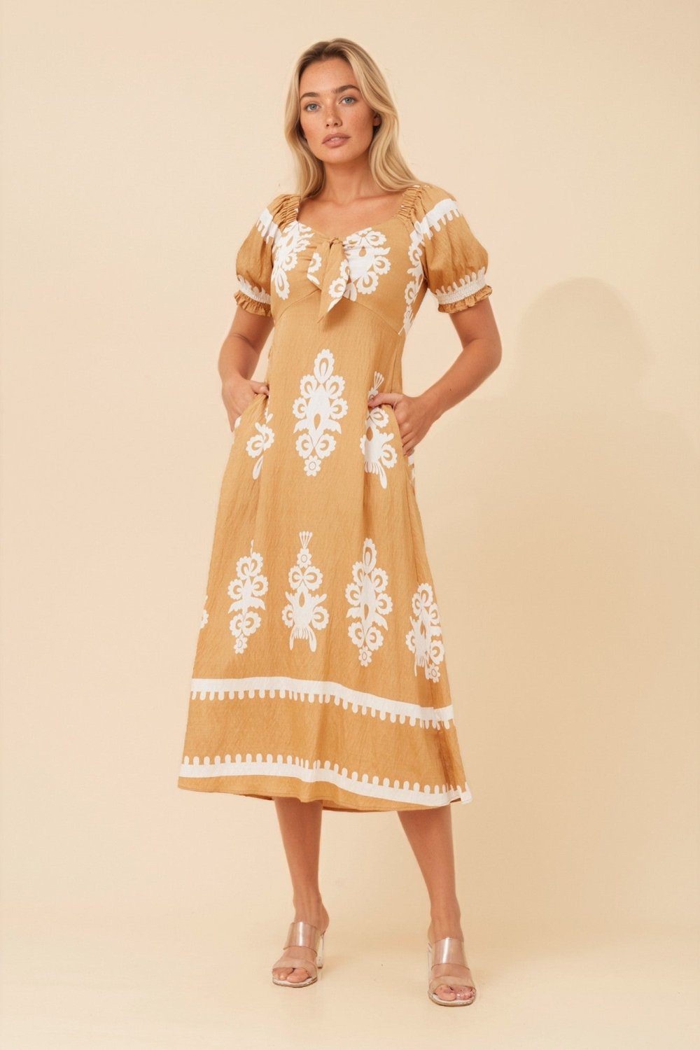Faith Boho Floral Midi Dress - Aurelia Sun