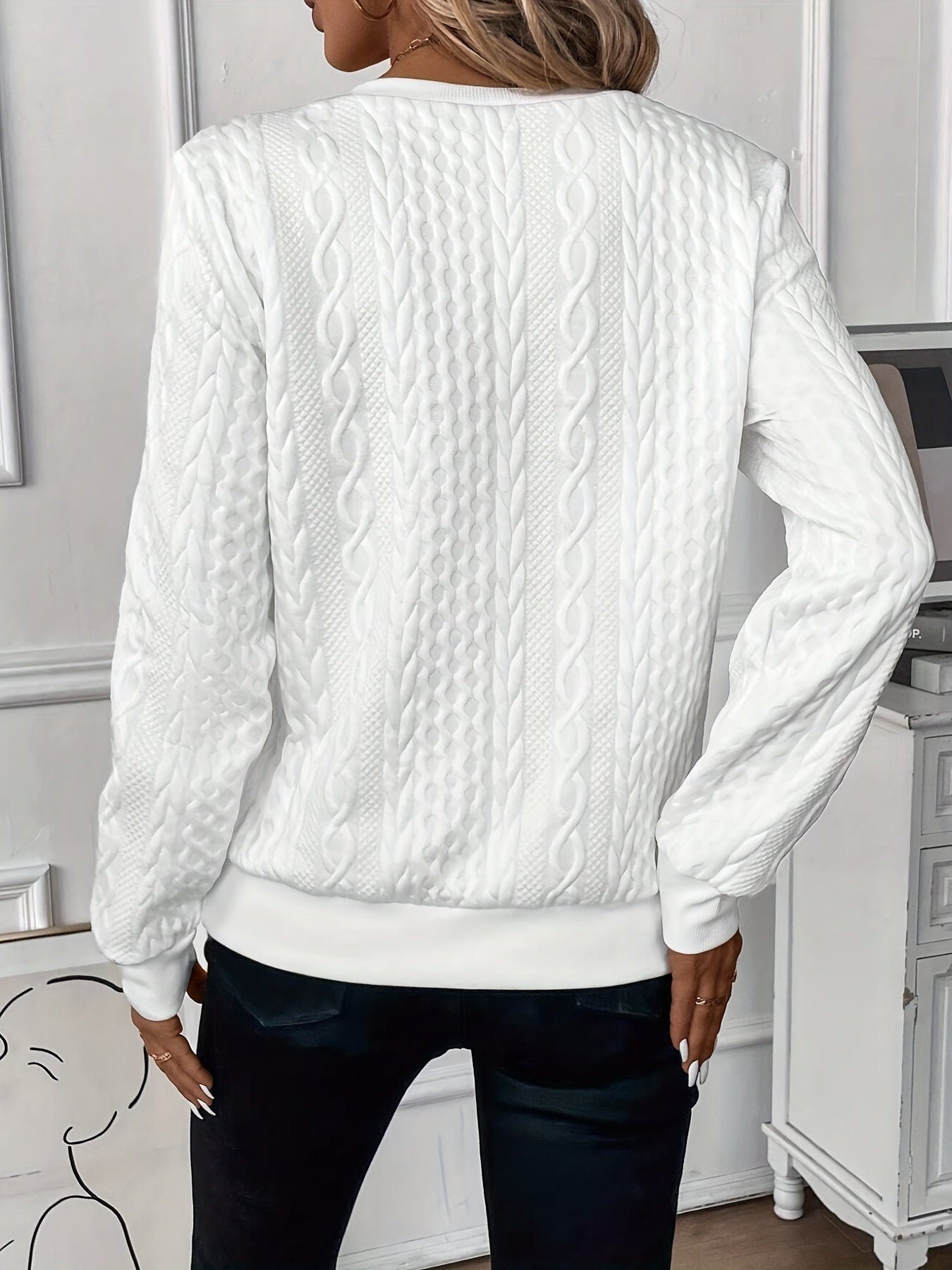 Amy Zip-Neck Knit Sweater – White/Black