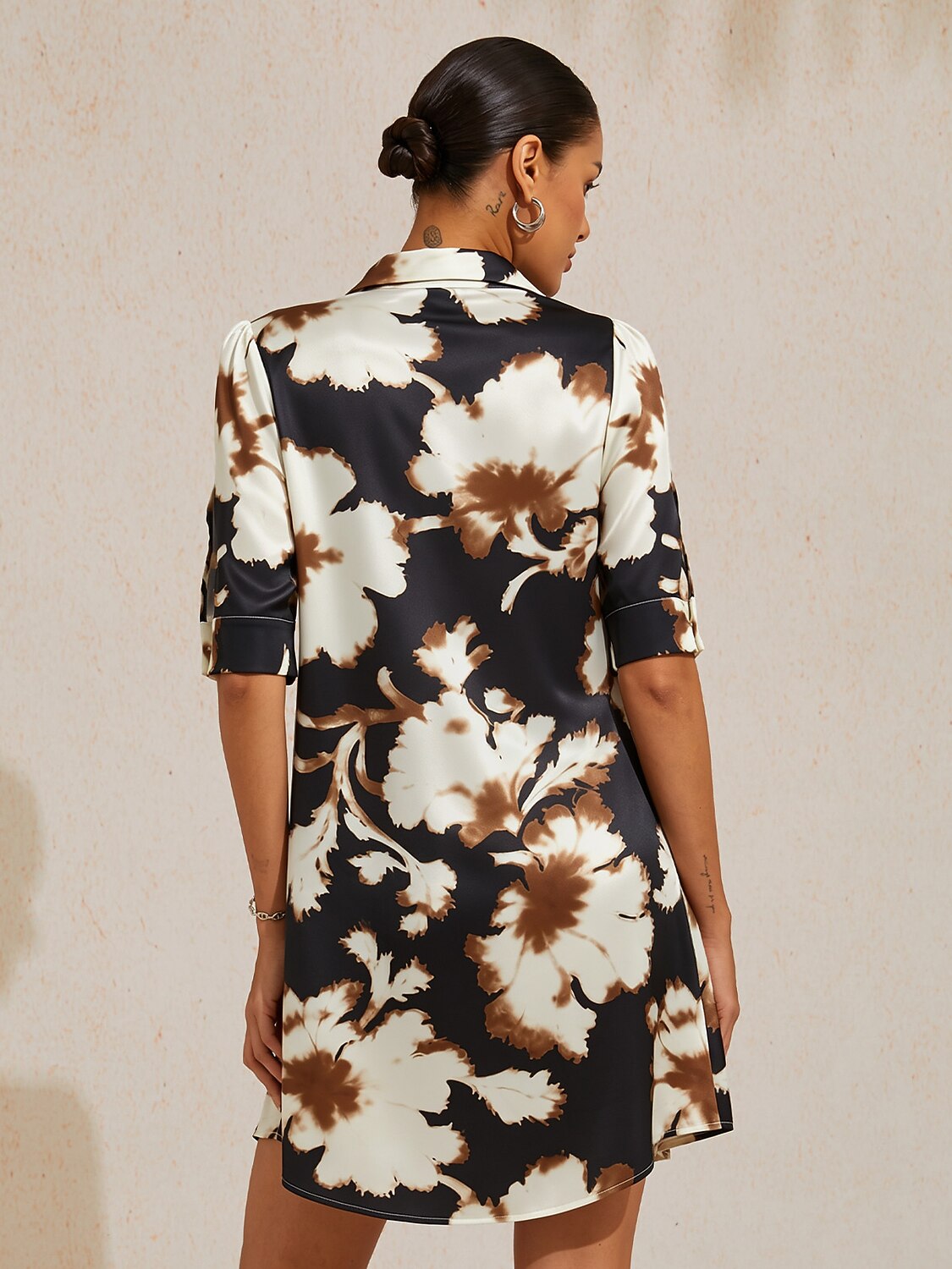 Santorini Scenic Satin Midi Shirt Dress by Aurelia Sun